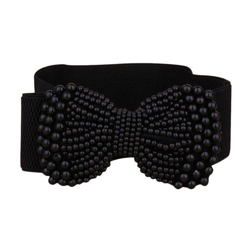 Hot Sale Women Bowknot Cummerbund Stretch Elastic Bow Fashion Wide Waistband Waist Belts For Women Ceinture Femme YD15 GS