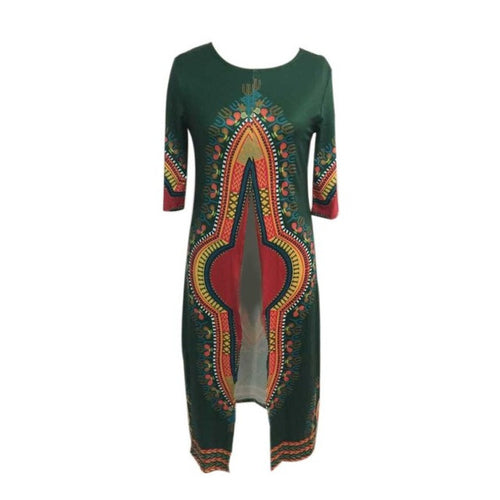Hot Selling Women Short Sleeve Irregular African Print Dashiki Casual Print Africa Traditional Women Tops Clothing GS