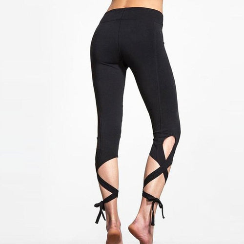Hot Selling Women's Workout Pants Mid Waist Bandage Calf-Length Leggings Fitness Pants Women Pantalones GS