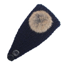 Korean Fashion Faux Fur Headbands With Pompon Ball  Warm Knitting Button Headbands For Women Hair Accessories LY GS
