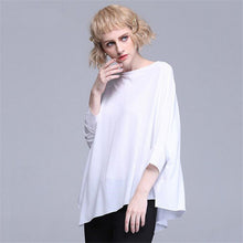 New 3/4 Batwing Sleeve T-shirts Plus Size Female T shirts Top O-neck Women European Irregular t shirt 71296 GS