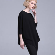 New 3/4 Batwing Sleeve T-shirts Plus Size Female T shirts Top O-neck Women European Irregular t shirt 71296 GS