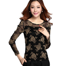 New Arrival Chiffon Blouse Plus Size Women Tops Casual Full Sleeve O-neck M-2XL Spring Rose Print Shirt 70672 GS