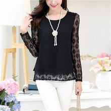New Arrival Chiffon Blouse Plus Size Women Tops Casual Full Sleeve O-neck S-2XL Spring Shirt 70674 GS