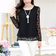 New Arrival Chiffon Blouse Plus Size Women Tops Casual Full Sleeve O-neck S-2XL Spring Shirt 70674 GS