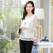 New Arrival Chiffon Blouse Plus Size Women Tops Casual Full Sleeve O-neck S-2XL Spring Shirt 70674 GS