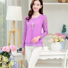 New Arrival Chiffon Blouse Plus Size Women Tops Casual Full Sleeve O-neck S-2XL Spring Shirt 70674 GS