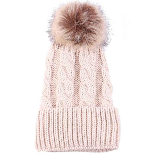 New Arrival Hats Female Faux Fur Knitted Wool Pompon Ball Women Hats  Skullies hat for women girls hat Casquette GS