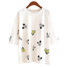 New Arrival Short Sleeve Fashion T-shirts Large Size Female Character T shirts Cartoon Print Top Women t shirt 71110 GS
