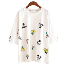 New Arrival Short Sleeve Fashion T-shirts Large Size Female Character T shirts Cartoon Print Top Women t shirt 71110 GS