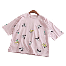 New Arrival Short Sleeve Fashion T-shirts Large Size Female Character T shirts Cartoon Print Top Women t shirt 71110 GS