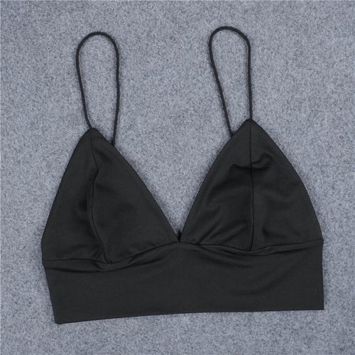 New Arrival Women Sexy V-Neck Black Camis  Tank Crop Tops Bustier Backless short Basic Tops Female Vest Camis #WY GS