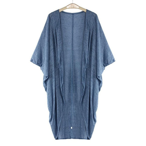 New  Womens Long Coat Bat Sleeved Open Stitch Ladies Casual Knit Sleeve Coat Cardigan Trench Coat Casaco Feminino GS