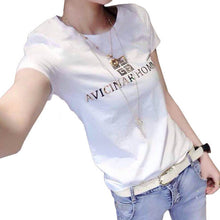 New Brand Women clothing T shirts Letter Print t-shirt Women Top Short Sleeve Female Plus Size tops 71078 GS
