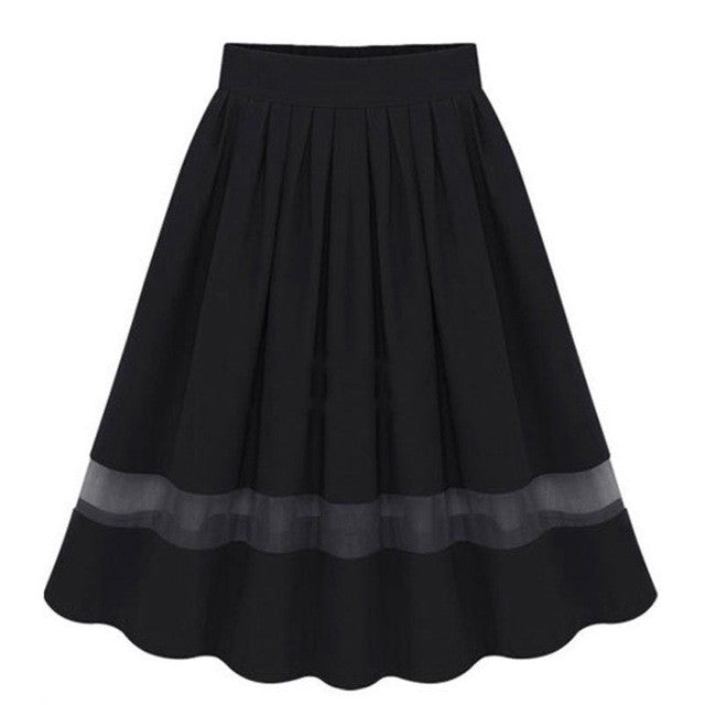 New Fashion Chiffon Lace Splic A-line skirts High Waist Skirt Women Fashion Long Skirt   saia feminina #1122 GS