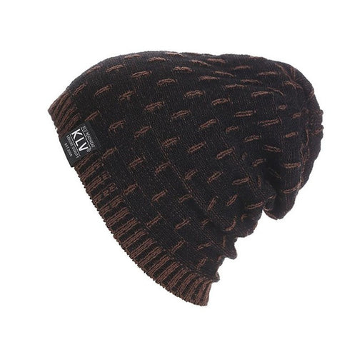 New Fashion Hip Hop Cap Men KLV Brand Knitting Warm   Crochet Beanies Skull Male Slouchy Hat Bonnet GS
