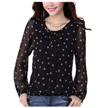 New Fashion Long Sleeve Plus Size T-shirts Female T shirt Polka Dot Print Tops Women Clothing 70834 GS
