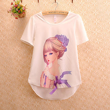 New Fashion Short Sleeve Plus Size T-shirts Female T shirts Print Tops Women Clothing 70831 GS