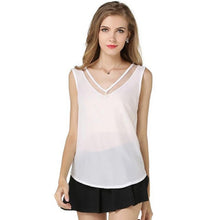 New Fashion  Womens T Shirts Sleeveless Women Tops Tshirt For Women Tees Chiffon White Black T-shirt Female Tops GS