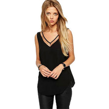 New Fashion  Womens T Shirts Sleeveless Women Tops Tshirt For Women Tees Chiffon White Black T-shirt Female Tops GS