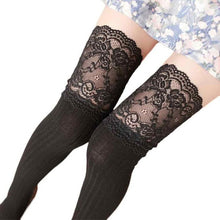 New Fashion Thigh High Cotton Lace Splicing Over The Knee Long Cotton Solid Warmer Soft Thigh High Stockings 1128# GS