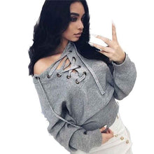 New Fashion Tops Women Knitted Long Sleeved Short Sytle Lacing Knitting Casual Loose Women Tops Ropa Mujer GS