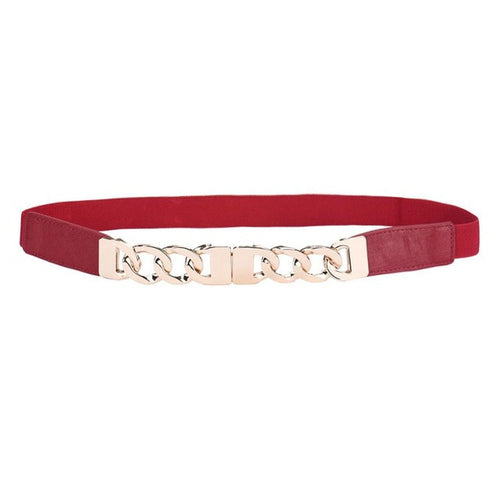 New Fashion Women Belt 3 Color Pu Leather Elastic Waist Band Metal Waist Strap Belts For Women Female Cinturones Mujer GS