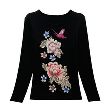 New Fashion Women Full Sleeve Female Diamond tops Bling clothing XL-4XL T shirts Floral Print t-shirt Women Top 72107 GS