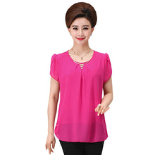 New Fashion Women T shirts Chiffon T-shirt Women O-neck Top Short Sleeve XL-4XL Female Plus Size tops 70915 GS