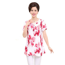New Fashion Women T shirts Floral Print T-shirt Women O-neck Top Short Sleeve XL-4XL Female Plus Size tops 70914 GS