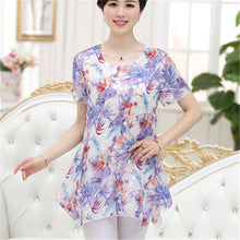 New Fashion Women T shirts Print T-shirt Women O-neck Top Short Sleeve XL-4XL Female Plus Size tops 70916 GS