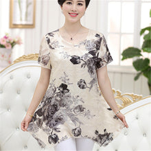 New Fashion Women T shirts Print T-shirt Women O-neck Top Short Sleeve XL-4XL Female Plus Size tops 70916 GS