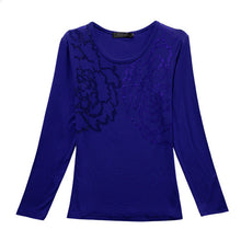 New Fashion Women XL-4XL T shirts clothing Print t-shirt Women Top Full Sleeve Female Bling tops 72102 GS
