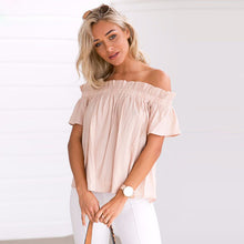 New Fashion Women clothing T shirt Short Sleeve Slash Neck Off Shoulder t-shirt Women Top Female tops 71624 GS