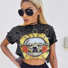 New Fashion Women clothing T shirts Hollow Out Letter Print t-shirt Women Top Short Sleeve Female Crop tops 71623 GS