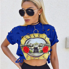 New Fashion Women clothing T shirts Hollow Out Letter Print t-shirt Women Top Short Sleeve Female Crop tops 71623 GS