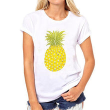 New Fashion Women clothing T shirts Pineapple Print t-shirt Women Top Short Sleeve Female Fruit tops 71621 GS