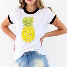 New Fashion Women clothing T shirts Pineapple Print t-shirt Women Top Short Sleeve Female Fruit tops 71621 GS