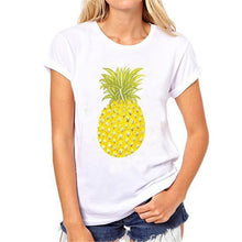 New Fashion Women clothing T shirts Pineapple Print t-shirt Women Top Short Sleeve Female Fruit tops 71621 GS