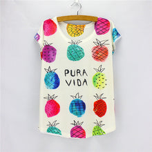 New Fashion Women clothing T shirts Print t-shirt Women Top Short Sleeve Female Fruit tops 71655 GS