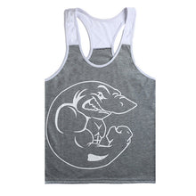 New Men Cotton Plus Size O-neck Character Tank Tops Bodybuilding Fitness Mens Vest Tank Tops 70393 GS