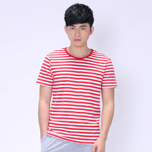 New Plus Size S-3XL T Shirt Black and White Men Short-sleeved O- Neck T-shirt Stripped t Shirt Tops 70405 GS