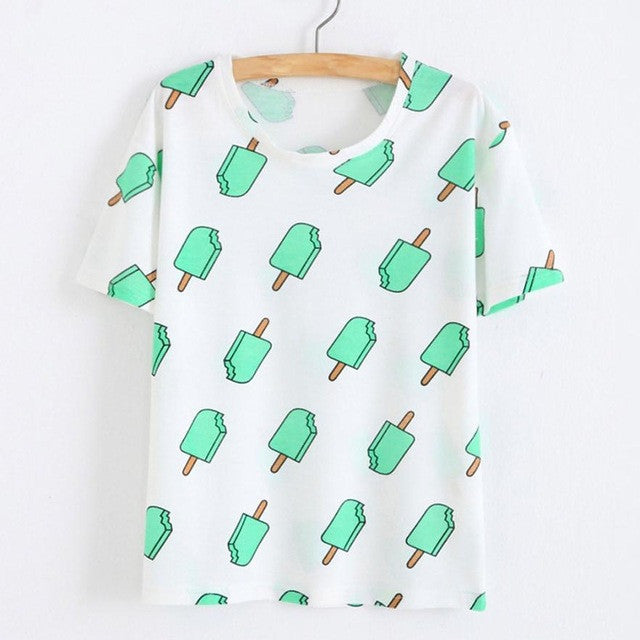 New  Blouse Women Printed Short Sleeve Blusas Print Blouses Shirts Female Casual Shirts Women Tops Camisas Femininas GS