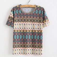 New  Blouse Women Printed Short Sleeve Blusas Print Blouses Shirts Female Casual Shirts Women Tops Camisas Femininas GS