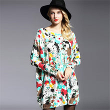 New Sweater Women Plus Size Pullover Medium-long Print Woman O-neck Full Sleeve Loose Sweater 71776 GS