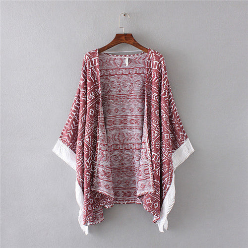 New Winter Cardigans Women Fashion Sweater Casual Three Quarters Sleeve O-neck Tassel Woman Plus Size Sweaters 72038 GS