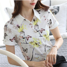New Women Blouse Turn-down Collar Full Sleeve Tee Shirt Casual Button Blouses Fashion Floral Print Plus Size Blusas 71264 GS