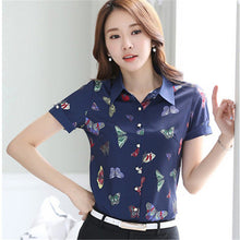 New Women Blouse Turn-down Collar Full Sleeve Tee Shirt Casual Button Blouses Fashion Floral Print Plus Size Blusas 71264 GS