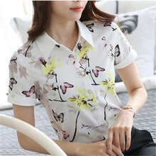 New Women Blouse Turn-down Collar Full Sleeve Tee Shirt Casual Button Blouses Fashion Floral Print Plus Size Blusas 71264 GS
