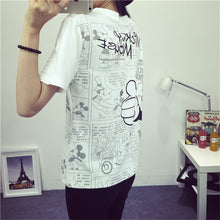 New Women T shirts Carton Letter Print T-shirt Women O-neck Top Short Sleeve Animal Mouse Female Plus Size tops 71482 GS